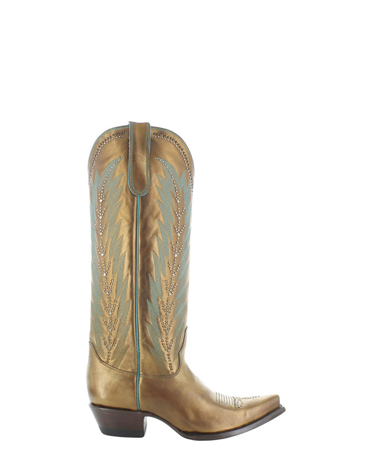 Women's Studded Embroidered Tall Cowgirl Boots - Copper - view 2