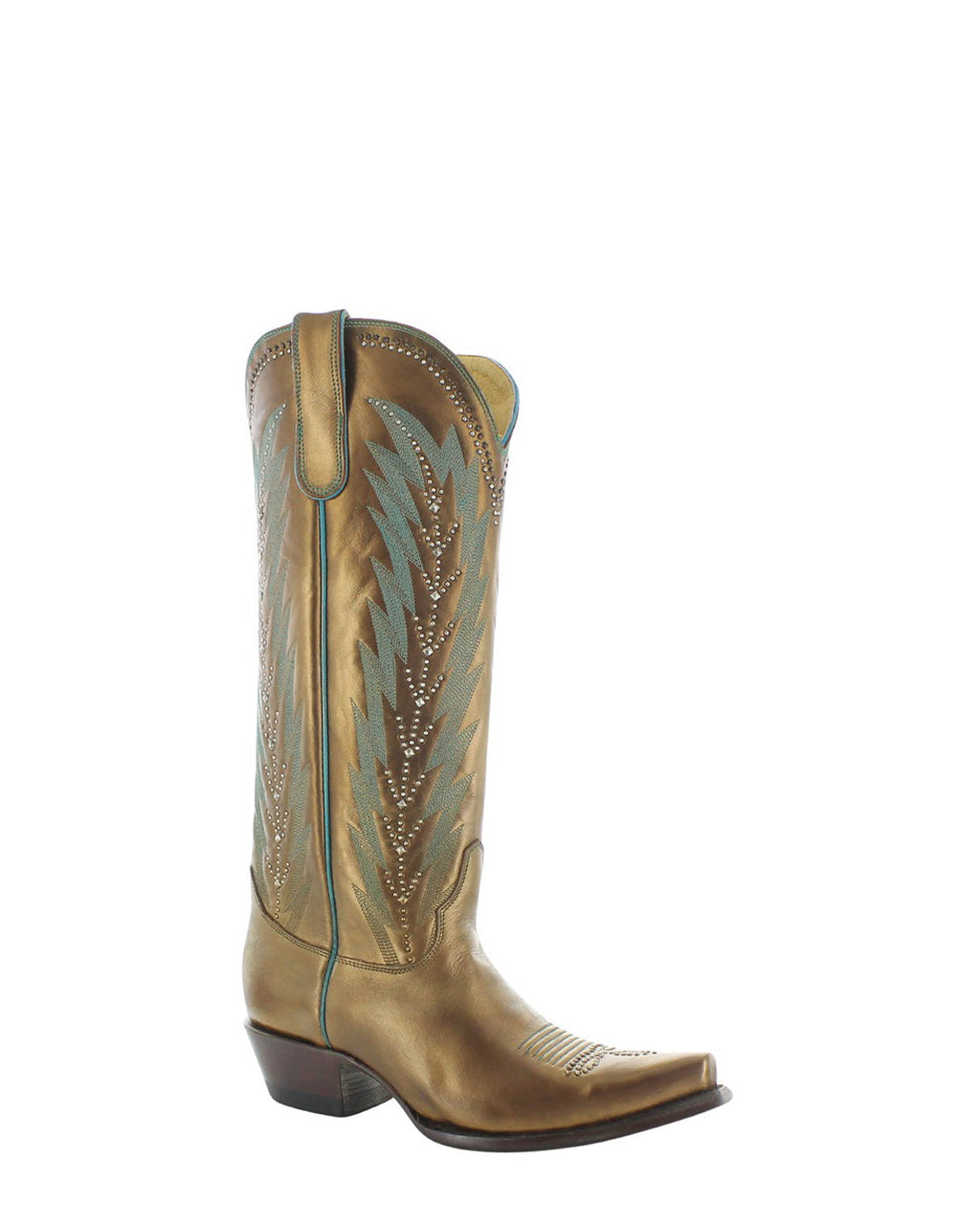 Women's Studded Embroidered Tall Cowgirl Boots - Copper - view 3