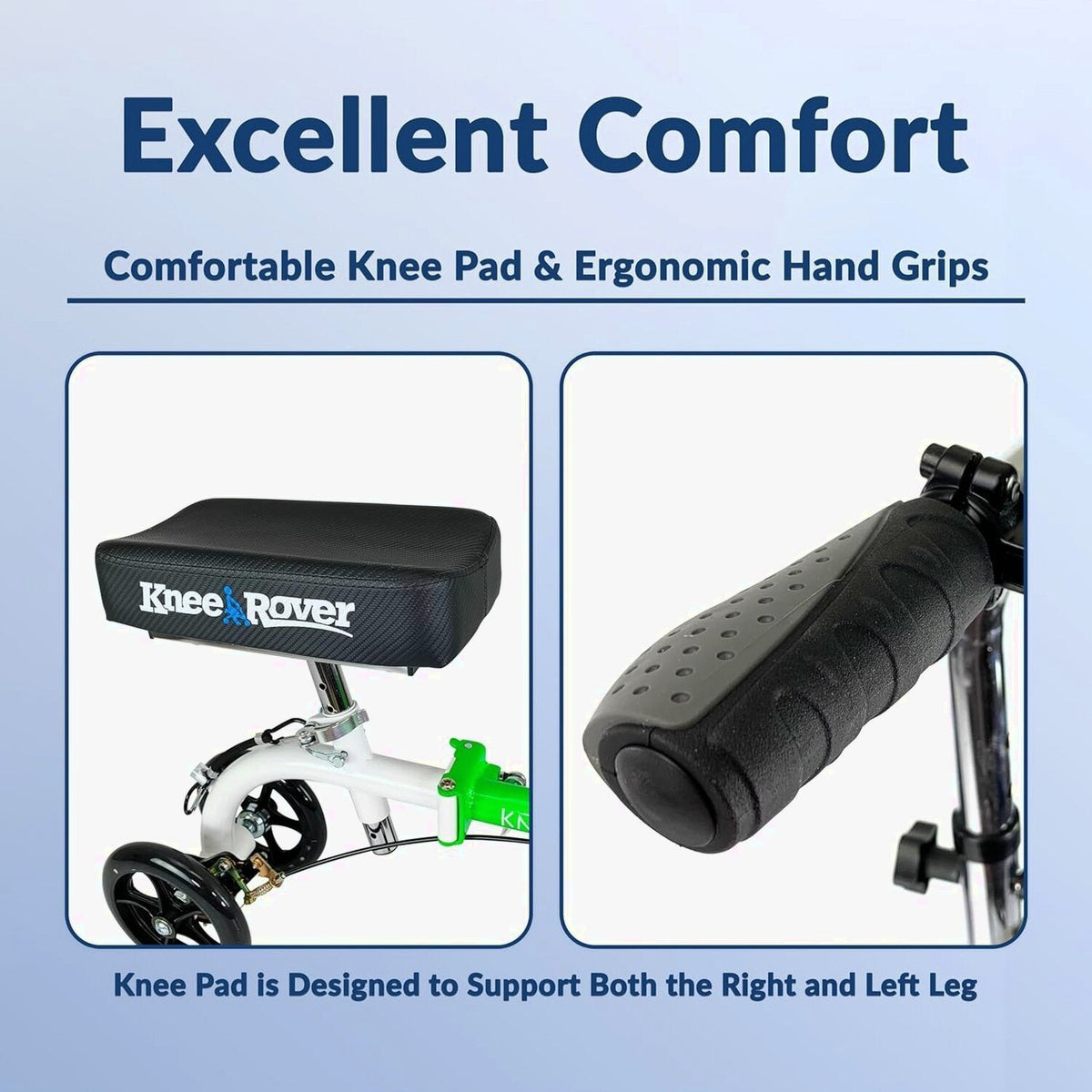 KneeRover Knee Scooter For Adults, 9-Inch Tires, Race Car Green - GO HYBRID