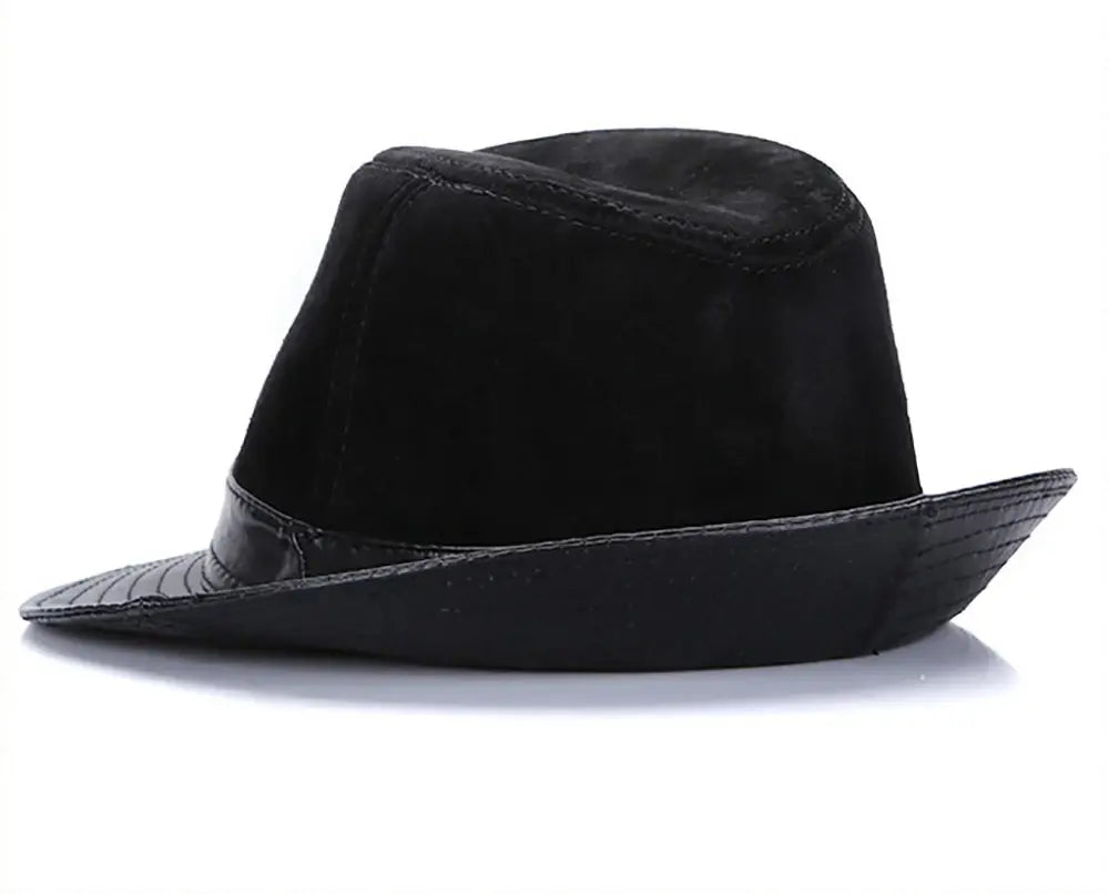 Rotterdam Genuine Leather Suede Fedora Hat