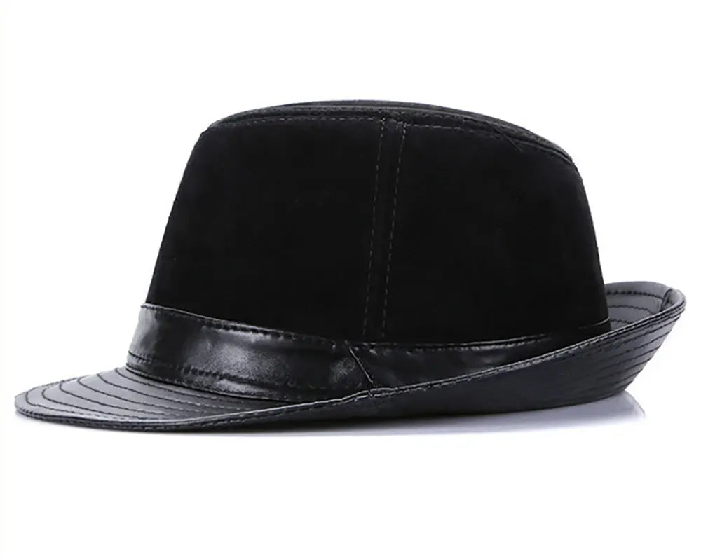 Rotterdam Genuine Leather Suede Fedora Hat
