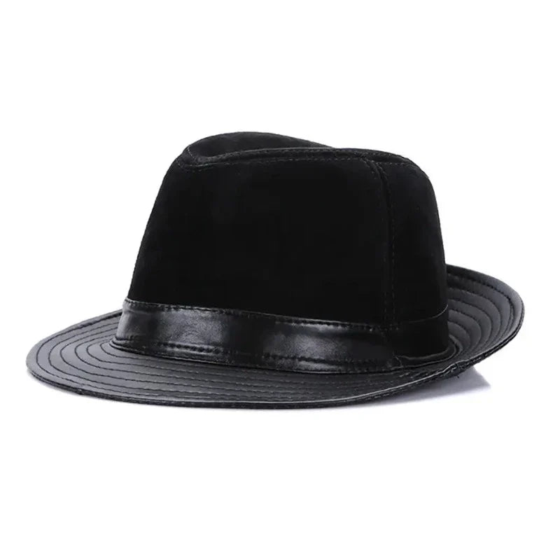 Rotterdam Genuine Leather Suede Fedora Hat