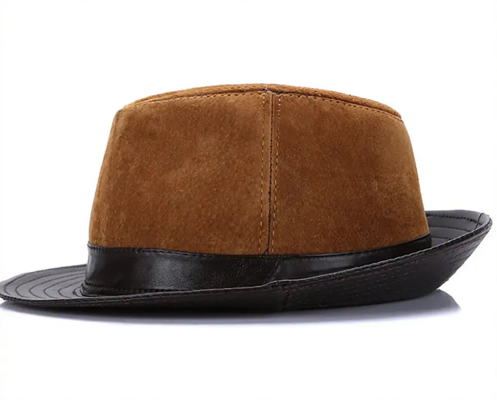 Rotterdam Genuine Leather Suede Fedora Hat