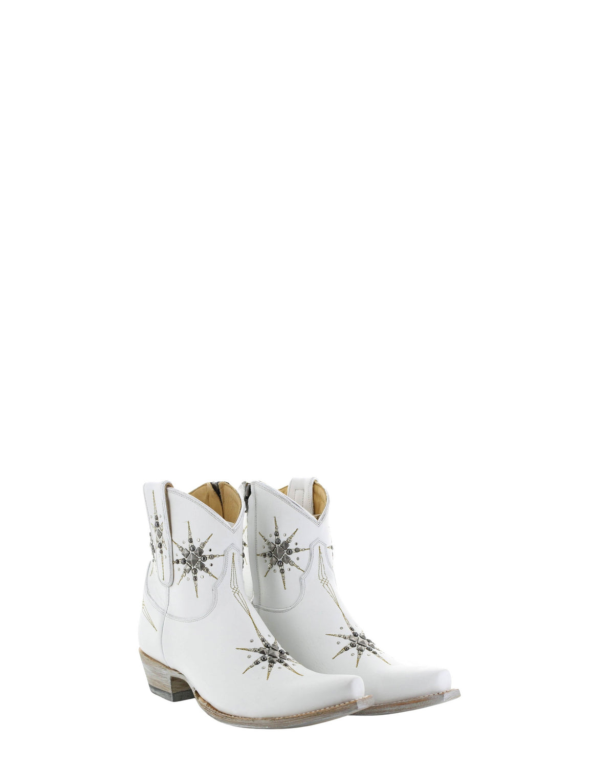Women's Embroidered Cowgirl Booties - White