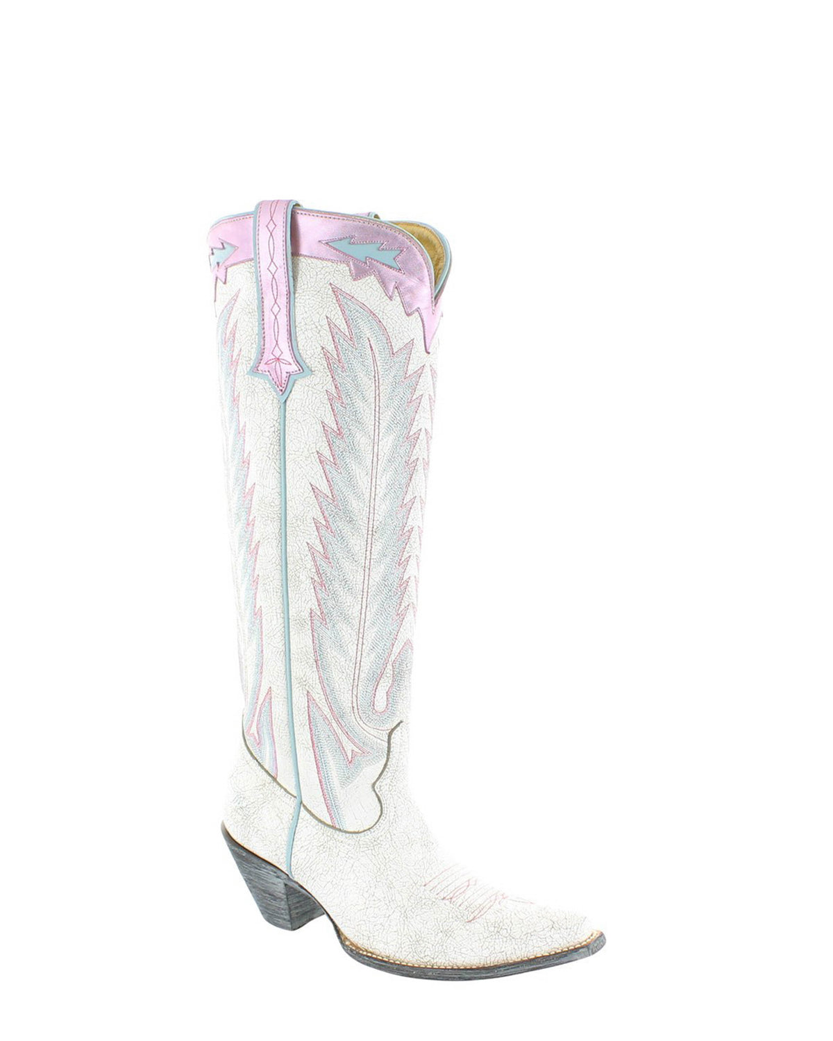Women's Embroidered Tall Cowgirl Boots - Taupe/Pink - view 3